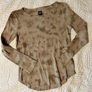GAP Tie-Dye Long-Sleeve Waffle Knit Shirt